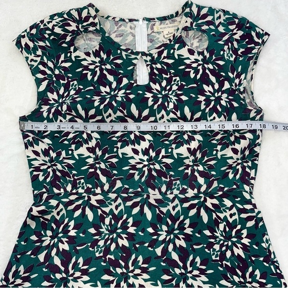 Mata Traders Women's Green Purple 100% Cotton Boho Dress Floral S/S Size MD - Picture 12 of 12